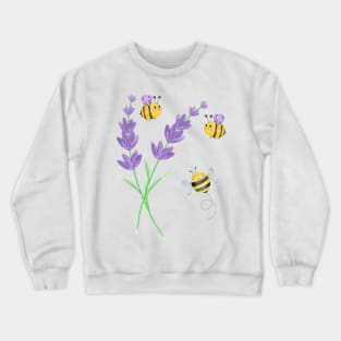 Happy flowers and cute little bees. Crewneck Sweatshirt